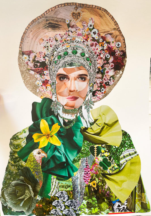 Original Collage Saint Hildegard